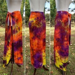 Sunset Ice Dye Beach Skirt/Coverup